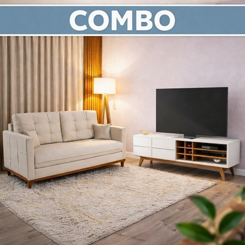 Painel NT 1115 Larg. 1.80m Freijó/Preto C/ Led para TV até 60"- Notável - Imagem 8
