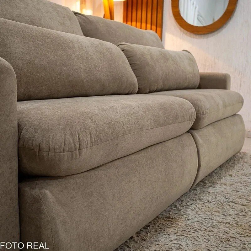Sofá Retrátil Amaranto Premium 2.30m Bege 06 - Sem Caixa - Imagem 10