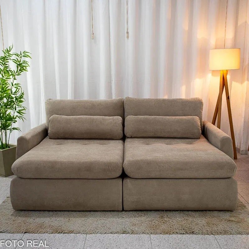 Sofá Retrátil Amaranto Premium 2.30m Bege 06 - Sem Caixa - Imagem 4