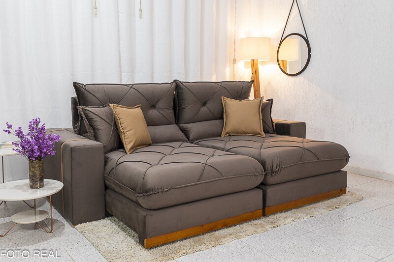 Sofá Retrátil Amaranto Premium 2.30m Bege 06 - Sem Caixa - Imagem 14