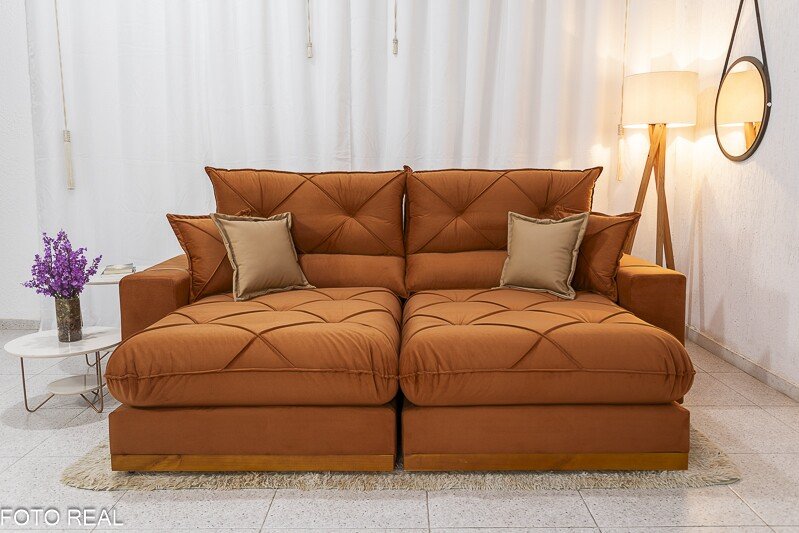 Sofá Retrátil Amaranto Premium 2.30m Bege 06 - Sem Caixa - Imagem 12
