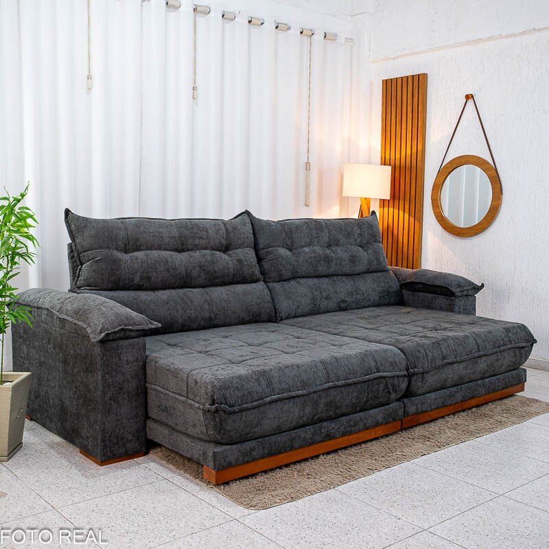 Sofá Retrátil Reclinável Ruah 2.90m Veludo Avelã 4052 - Molas Ensacadas - Imagem 13