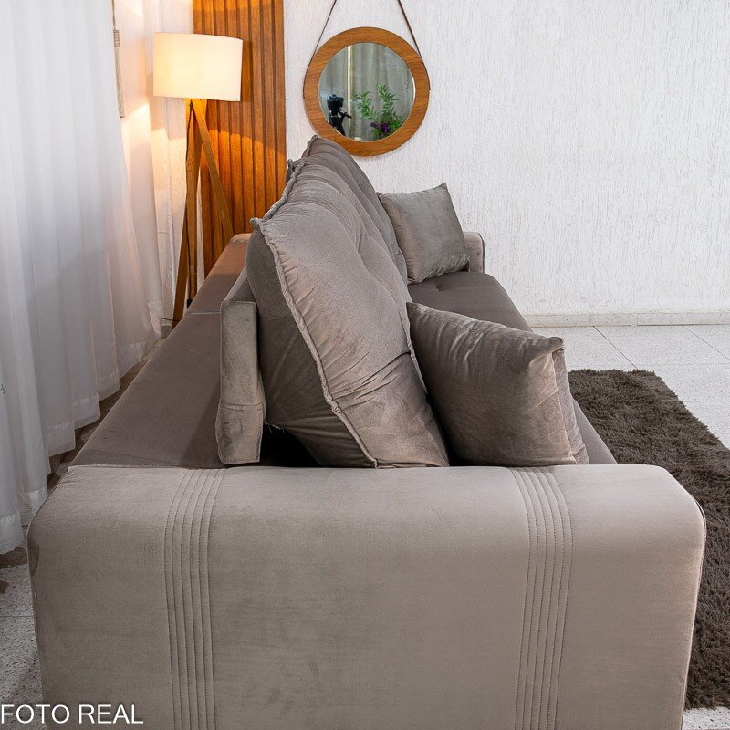 Sofá Retrátil Reclinável Ruah 2.90m Veludo Avelã 4052 - Molas Ensacadas - Imagem 11