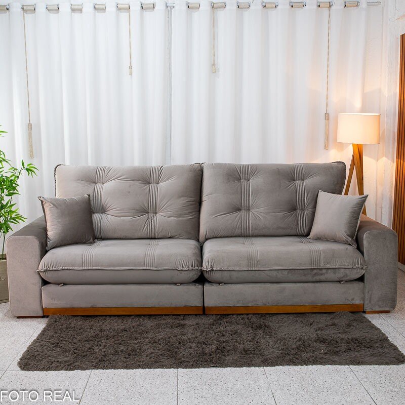 Sofá Retrátil Reclinável Ruah 2.90m Veludo Avelã 4052 - Molas Ensacadas - Imagem 6