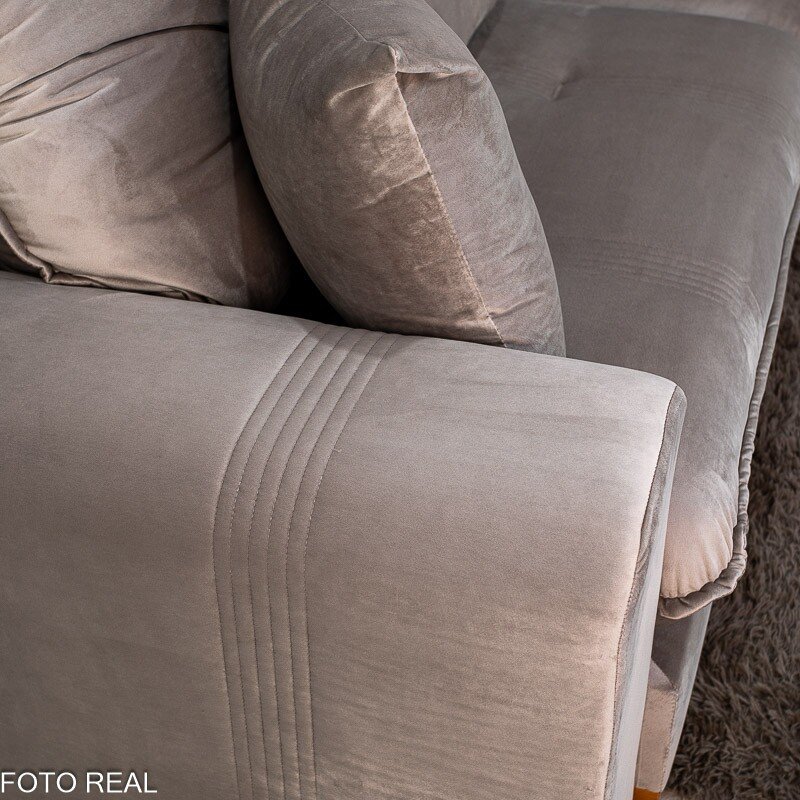 Sofá Retrátil Reclinável Ruah 2.90m Veludo Avelã 4052 - Molas Ensacadas - Imagem 8