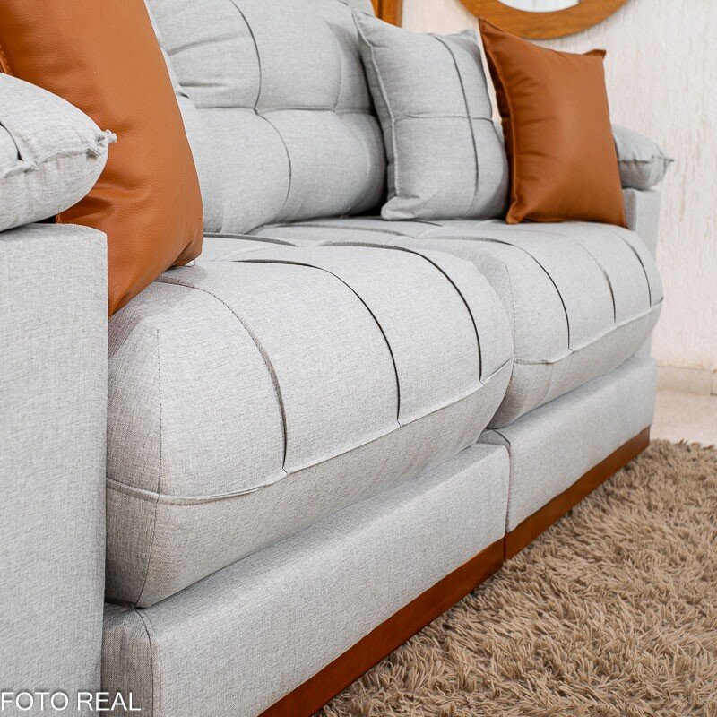 Sofá Retrátil Reclinável Verona 2.30m Linho Cinza Gelo 31 D28 Soft - Molas Ensacadas - Imagem 9