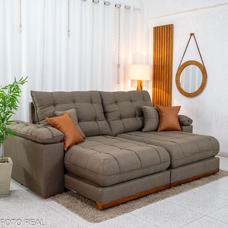 Sofá Retrátil Reclinável Barcelona 2.50m Veludo Preto 322 - D33 e Molas Ensacadas - Imagem 10